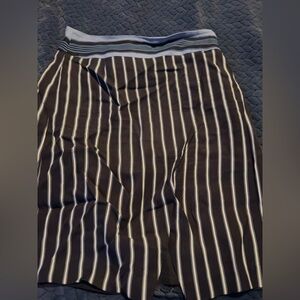 LOFT Black and White Striped Maxi Skirt